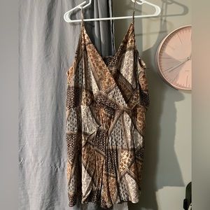 Patterned one piece romper.